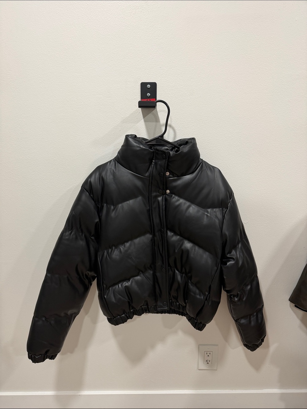 Black Puffer Jacket - Cropped Quilted Coat